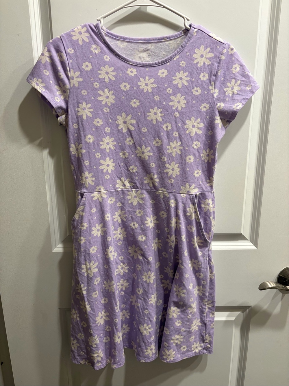 Wonder Nation Girls Size L (10-12) Purple Fit & Flare Cap Sleeve Dress NWOT